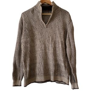 Tommy Bahama 1/4 Zip Cotton Sweater Brown Size L